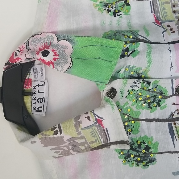 Vintage 90's Karen Hart  Floral Blazer sz. S - Picture 4 of 12